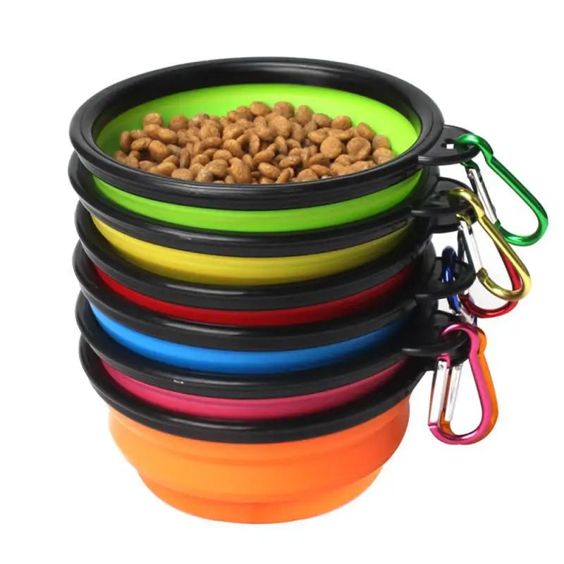 Foldable Portable Dog and Cat Feeder Silicone Bowl 2 in 1