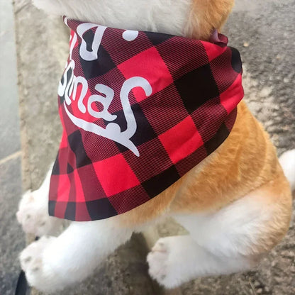 Plaid Triangle Scarf Bandana Style Christmas for Dogs Cat Drool Printed Scarf Pet Puppy Accessories Bow Tie