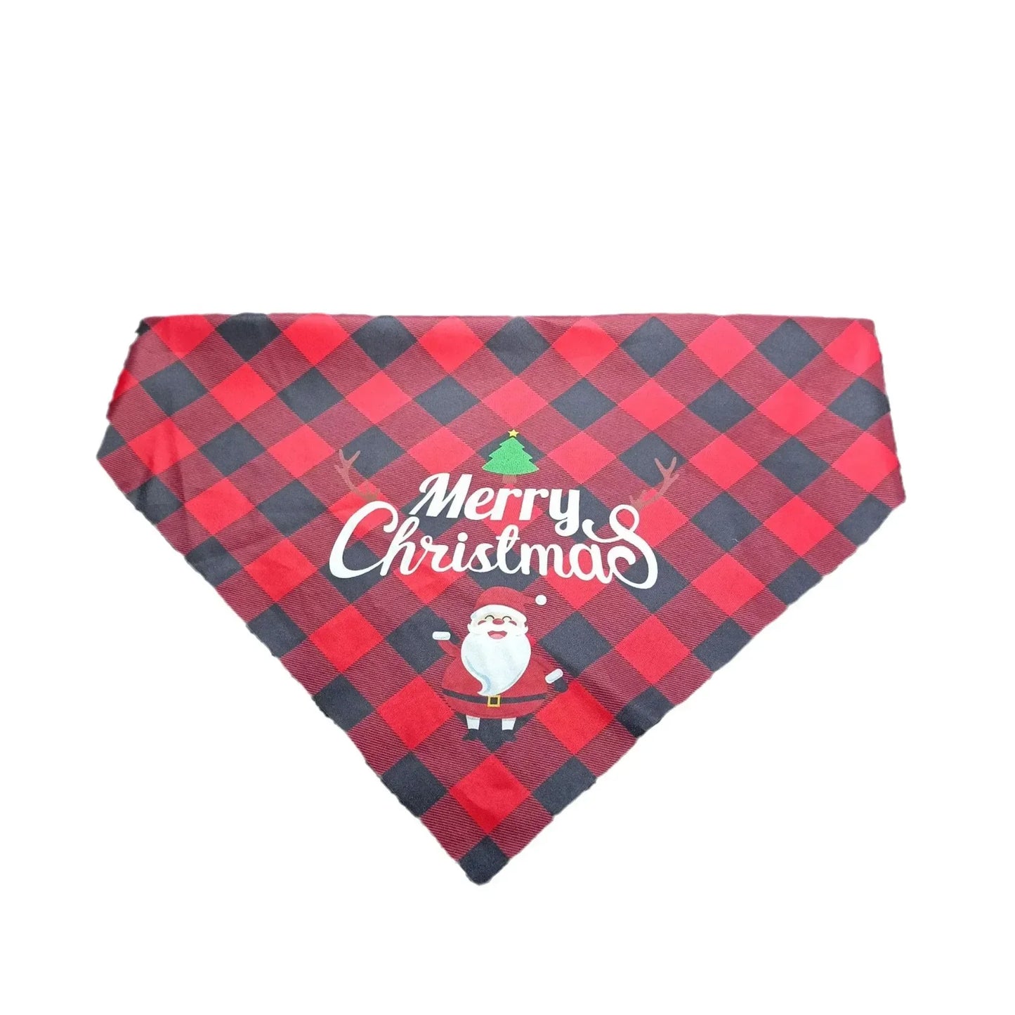 Plaid Triangle Scarf Bandana Style Christmas for Dogs Cat Drool Printed Scarf Pet Puppy Accessories Bow Tie