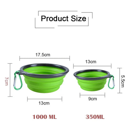 Foldable Portable Dog and Cat Feeder Silicone Bowl 2 in 1