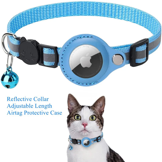 Airtag Case Collar for Cats with Protective Cover for Tracker Locator Anti-Lost Reflective Pet Collars