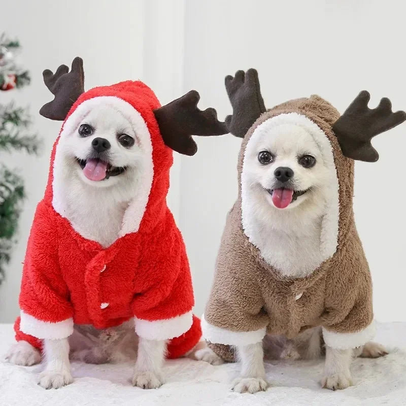 Christmas Clothes for Dogs Warm Winter Pet Clothes for Small Medium Dogs Hoodie Coat Christmas Dog Costume