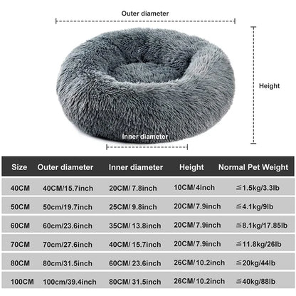 Round Pet Bed, Soft Cushion, Plush, Winter Warm Beds, Kennel for Dogs and Cats, Removable Sofa, Fluffy Mat.