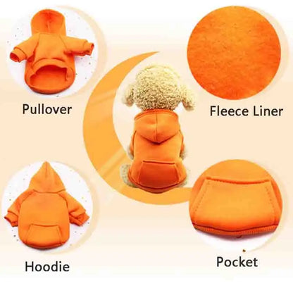 Winter Hooded Sweatshirt For Small And Medium Dogs Stylish Jacket