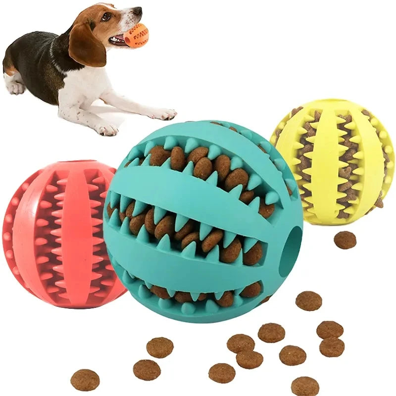 Interactive Dog Toy Ball with Rope Rubber Pet Treat Balls for Dog Cat Chewing Toys Teeth Cleaning Bite Toys Dog Accessories