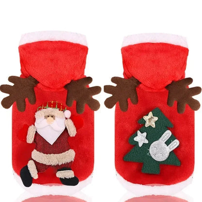 Christmas Clothes for Dogs Warm Winter Pet Clothes for Small Medium Dogs Hoodie Coat Christmas Dog Costume