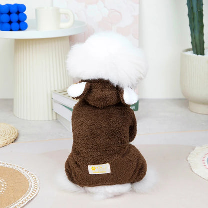 Warm Fleece Pet Hoodies for Small Medium Dogs, Funny Pajamas, Cute Jumpsuits.