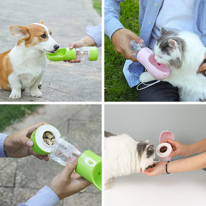 Pet Dog Water Bottle Portable Bowl Water Food Bottle Pets Outdoor