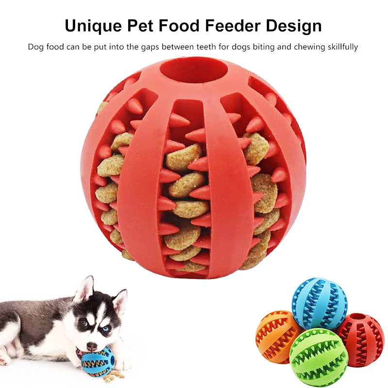 Interactive Dog Toy Ball with Rope Rubber Pet Treat Balls for Dog Cat Chewing Toys Teeth Cleaning Bite Toys Dog Accessories