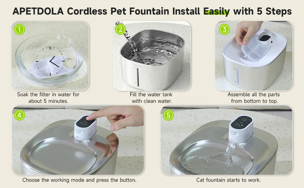 Wireless Pet Water Fountain Automatic Sensor Drinker Pet Water Dispenser Accessories 4L