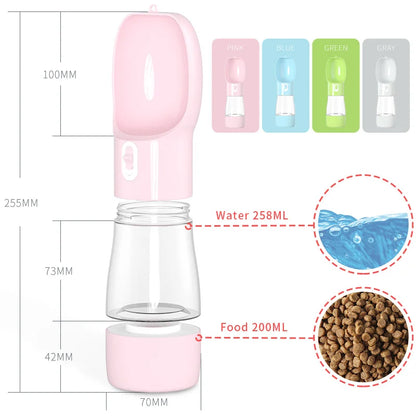 Pet Dog Water Bottle Portable Bowl Water Food Bottle Pets Outdoor