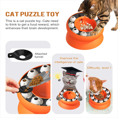 Cat Bowl Feeder, Interactive Cat Toys, Cat Puzzle, Pet Toy to Aid Pets Digestion and Mental Stimulation