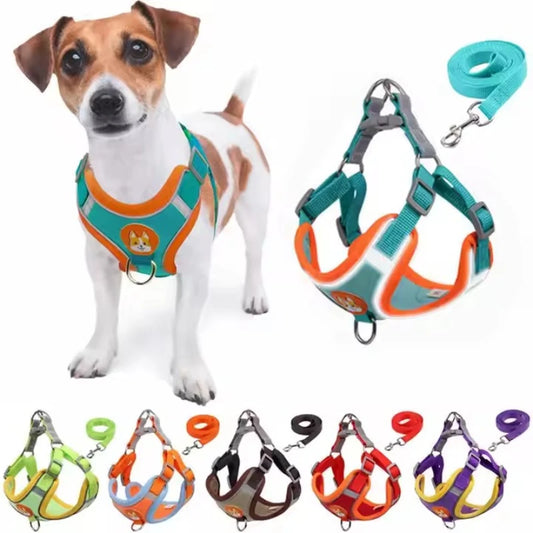 Harness Adjustable Pet Leash Set, Small Medium Dog Leash, Reflective Vest