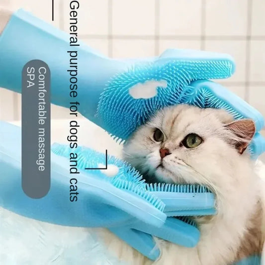 Magic Sponge Comb Gloves for Pet Cleaning Silicone Gloves for Removing Hair and Dirt