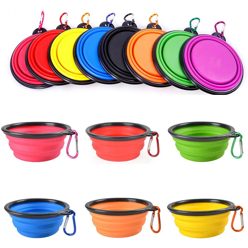 Foldable Portable Dog and Cat Feeder Silicone Bowl 2 in 1