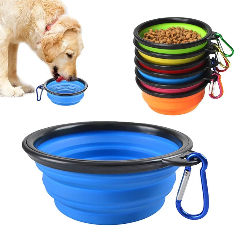 Foldable Portable Dog and Cat Feeder Silicone Bowl 2 in 1