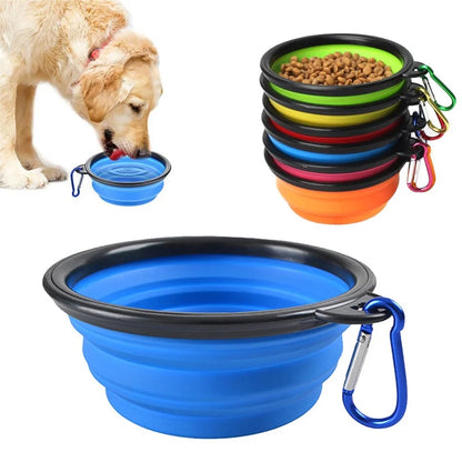 Foldable Portable Dog and Cat Feeder Silicone Bowl 2 in 1