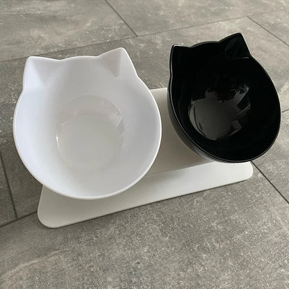 Non-Slip Double Pet Bowl, Dog Cat Bowl with Stand, Water Bowl and Food Bowl